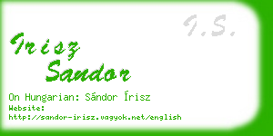 irisz sandor business card
