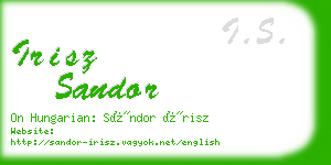 irisz sandor business card